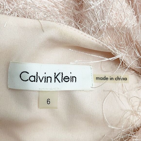 Calvin Klein Pastel Pink Shimmer Eyelash Short Sleeve Sweater Top Size 6 Y2K - Picture 9 of 11